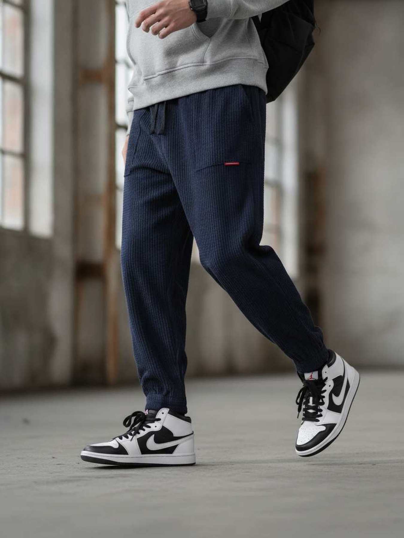 Pantalon décontracté homme tendance et à la mode, coupe droite, velours côtelé, 9 po