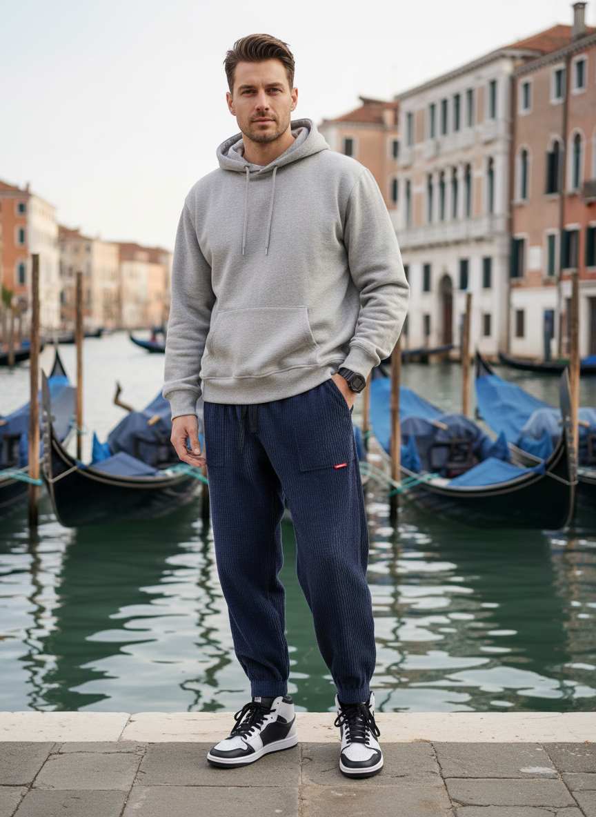 Pantalon casual homme tendance, droit, coton, antifroisses