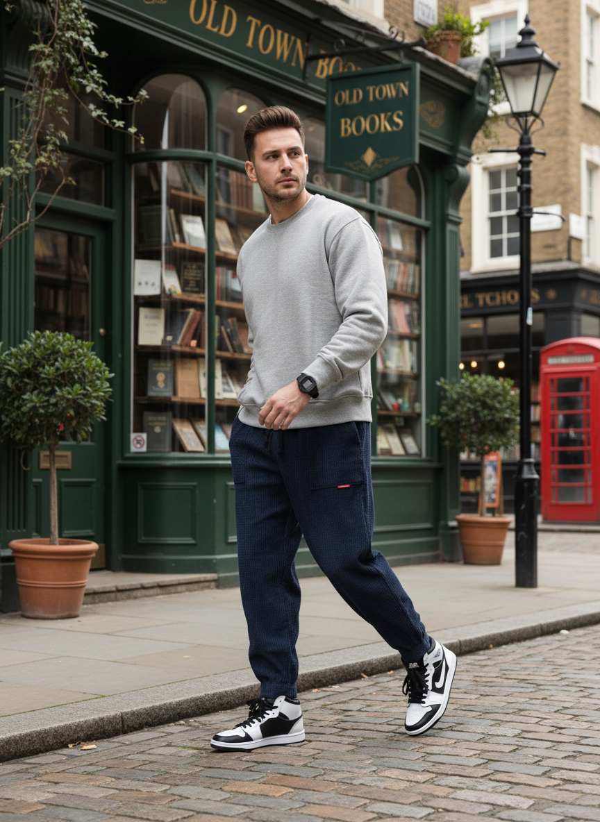 Pantalon casual homme tendance, droit, coton, antifroisses