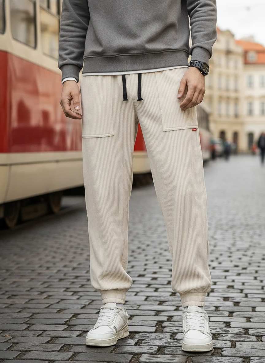 Pantalon casual homme tendance coton