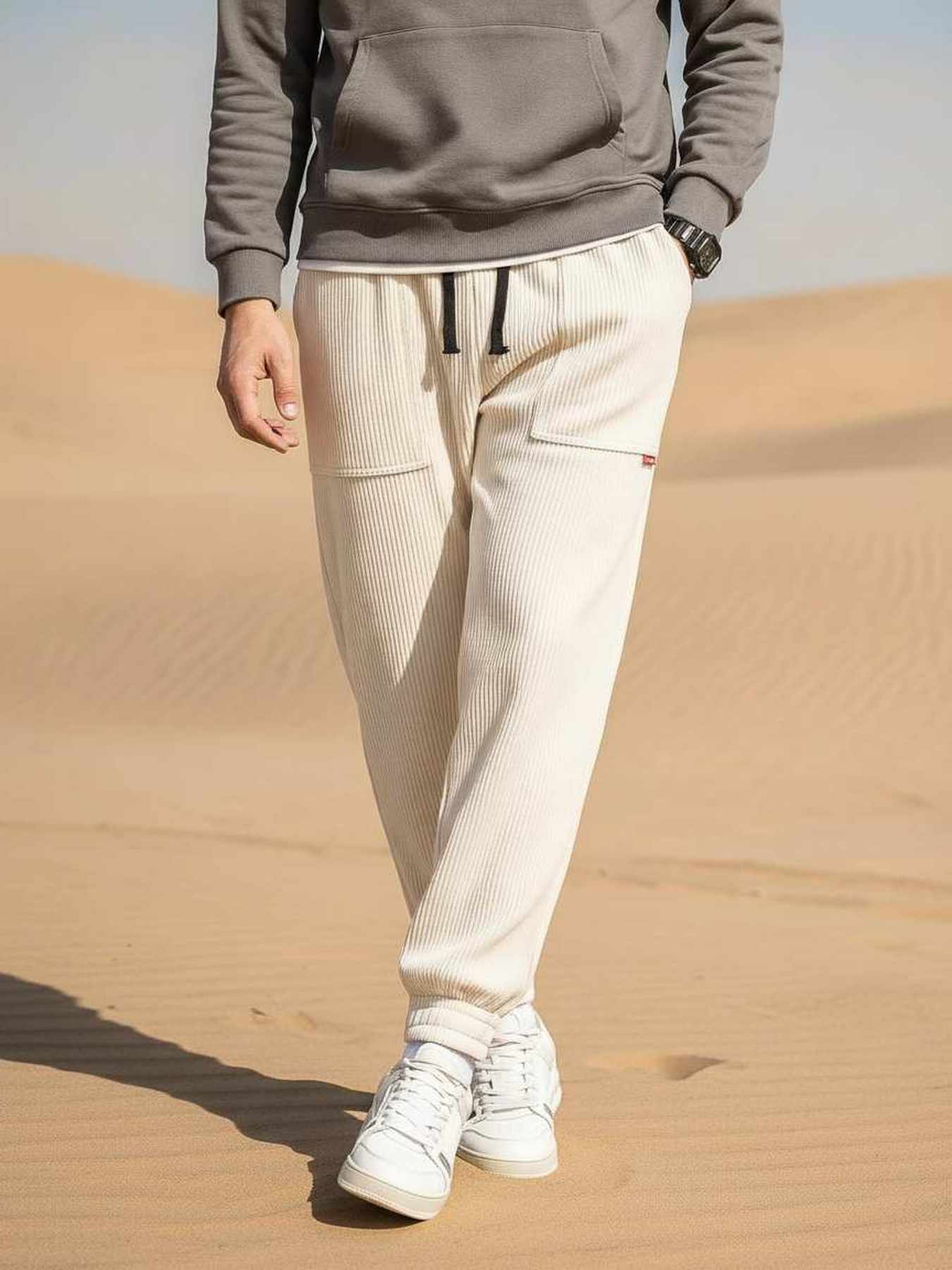Pantalon décontracté homme tendance coton