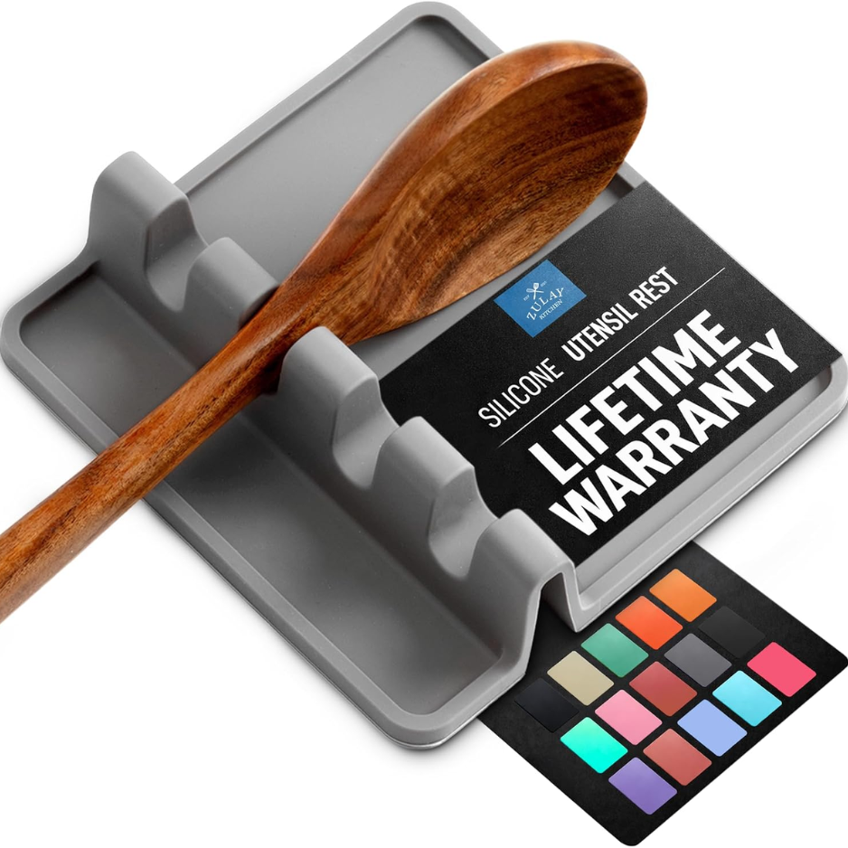 Zulay Kitchen repose-ustensile silicone, résistant chaleur, rainure poêle
