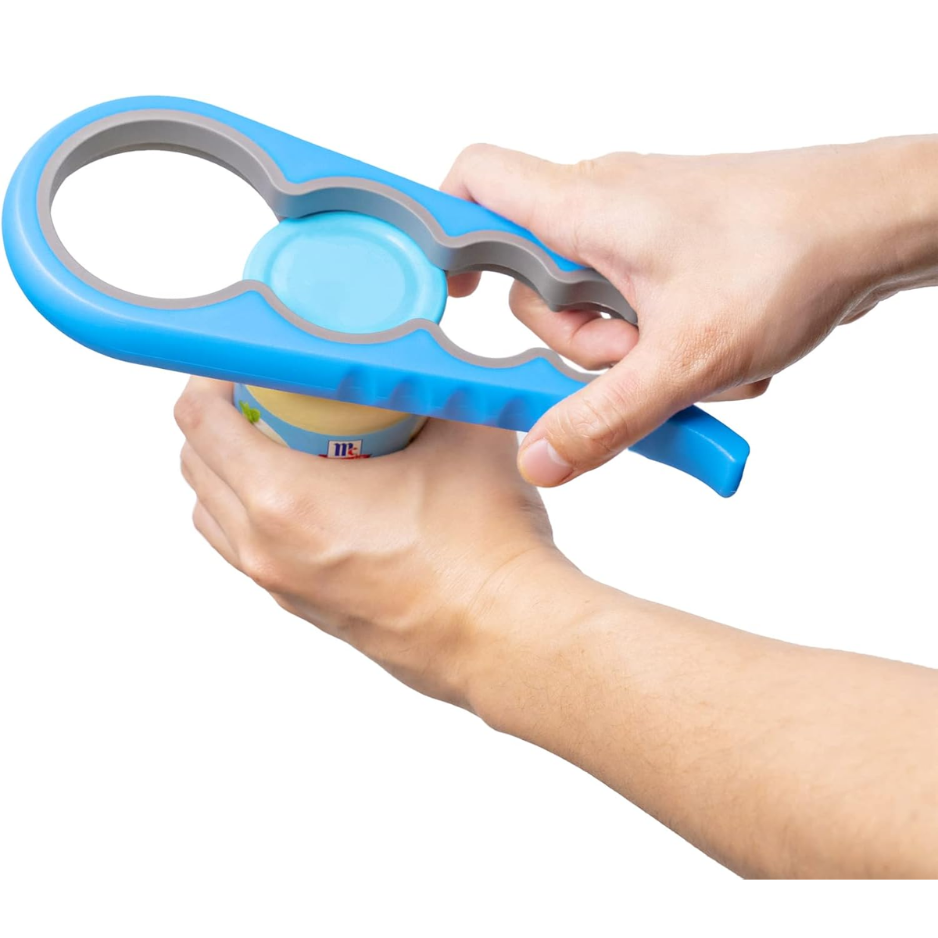 Ouvre-pot ouvre-bouteille bleu anti-dérapant arthrite