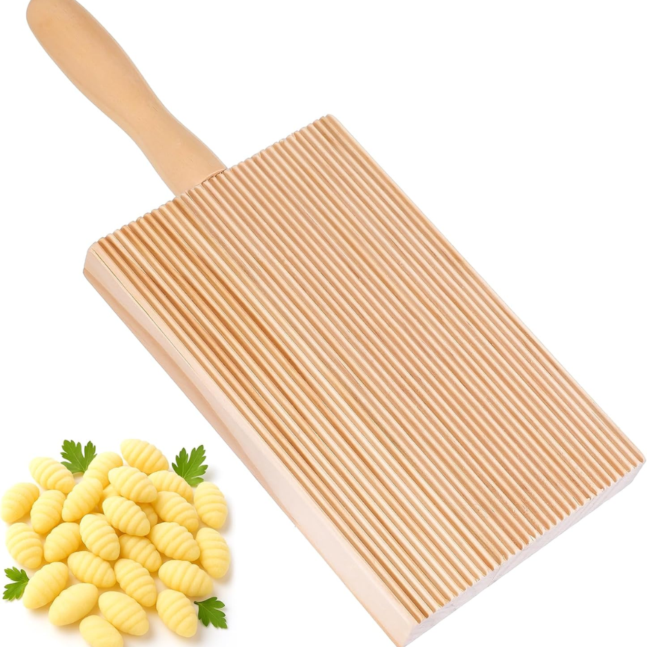 Ensemble planche à gnocchi & pâtes bois avec rouleau, outil italien