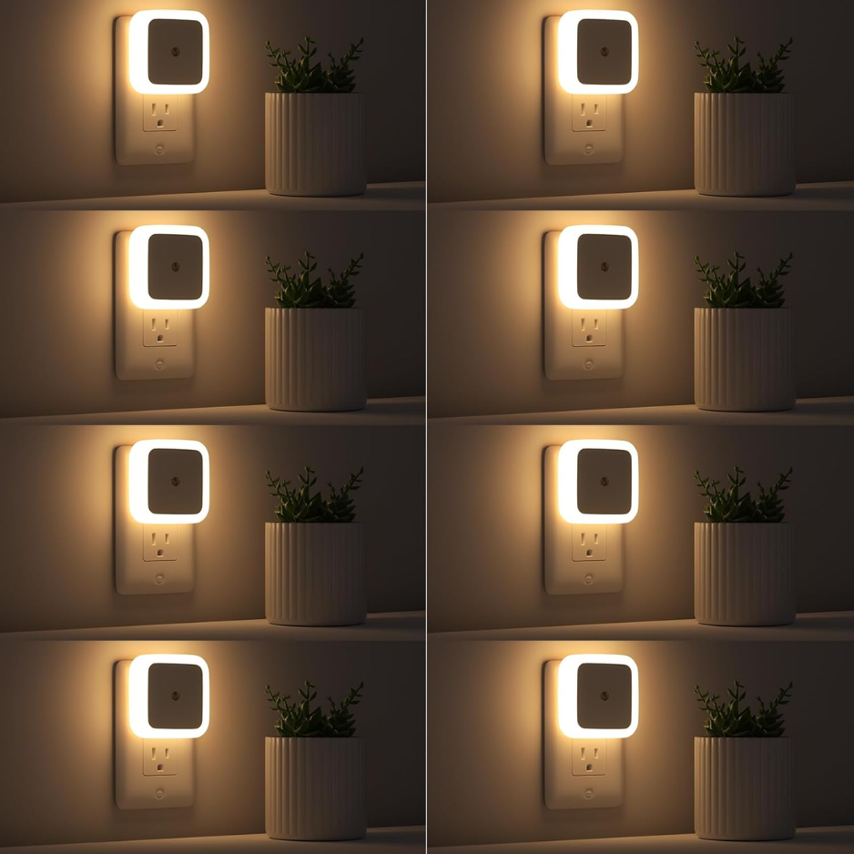 Sujeet Dusk-to-Dawn veilleuses LED murales capteur 8 unités blanc chaud