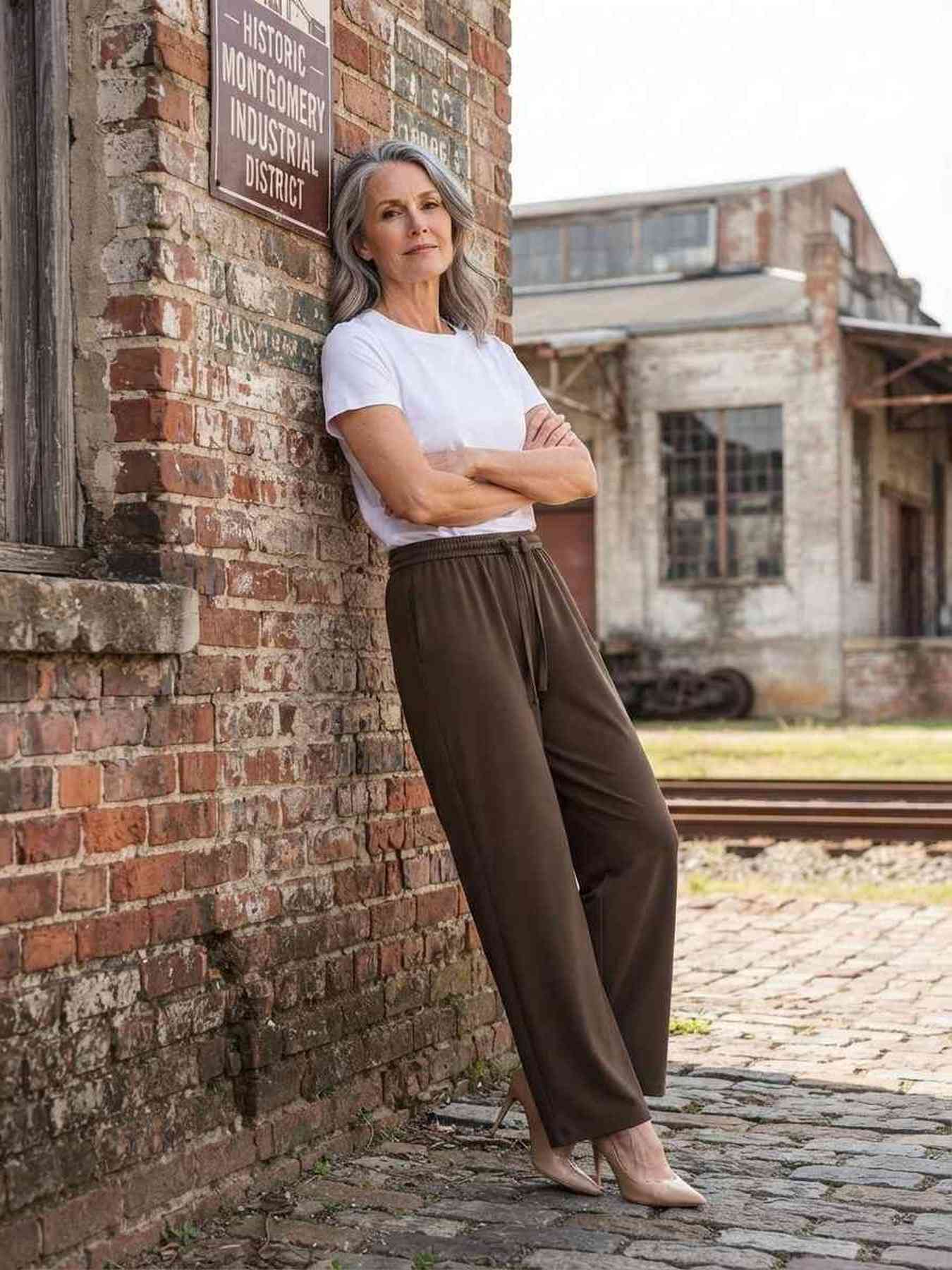Pantalon long femme casual, jambe droite, sportif, cordon de serrage