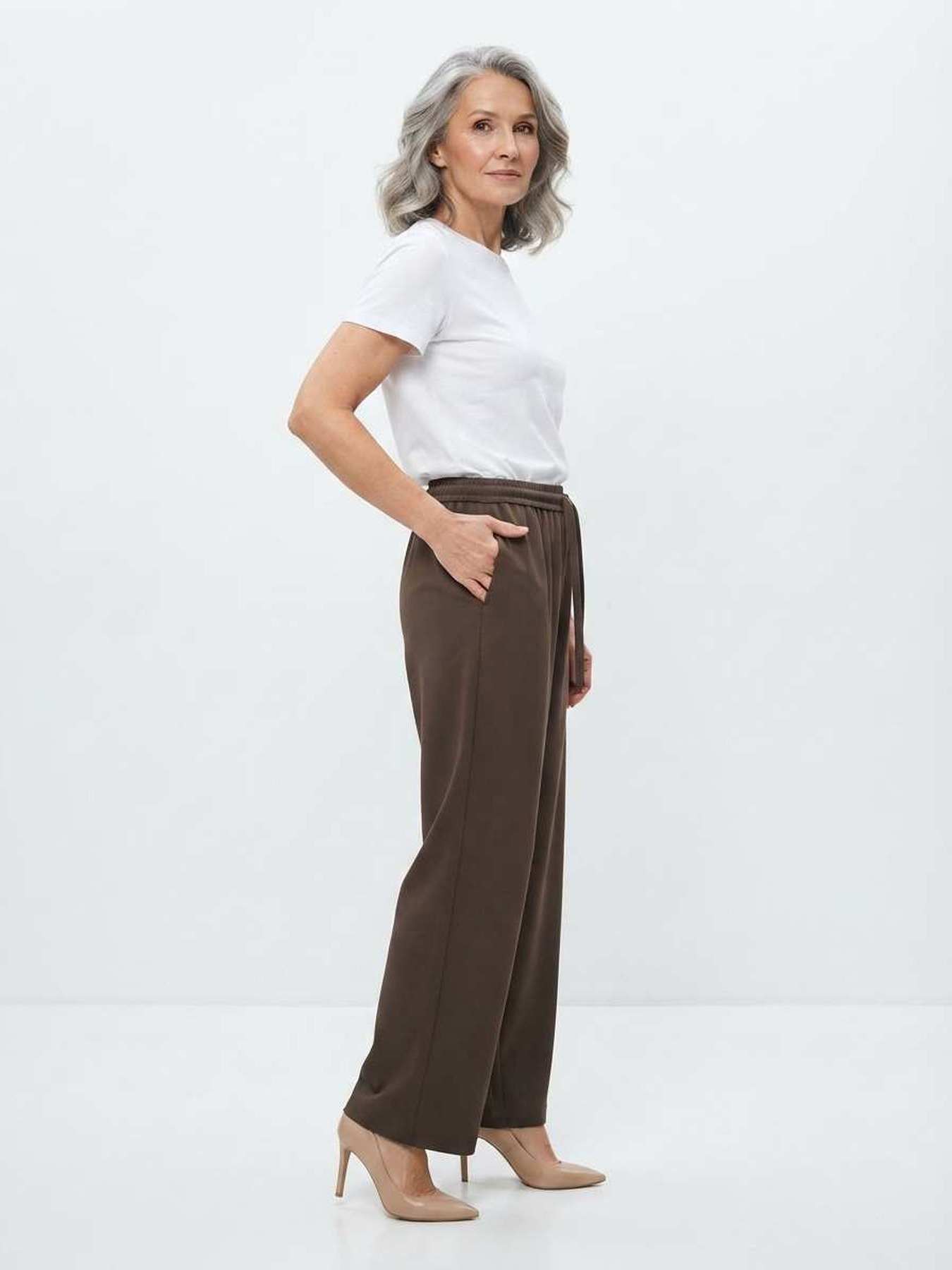Pantalon long femme, jambe droite, casual, sports, jogging, cordon