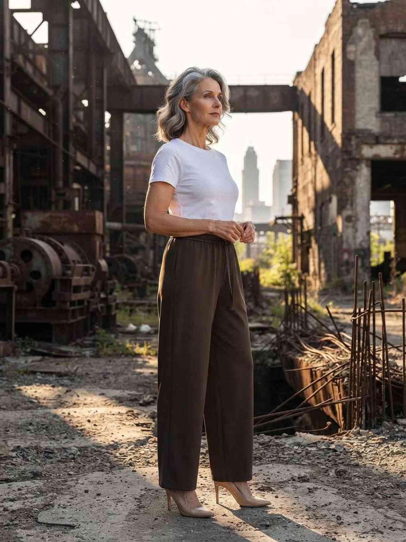 Pantalon long casual femme, jambes droites, usage quotidien
