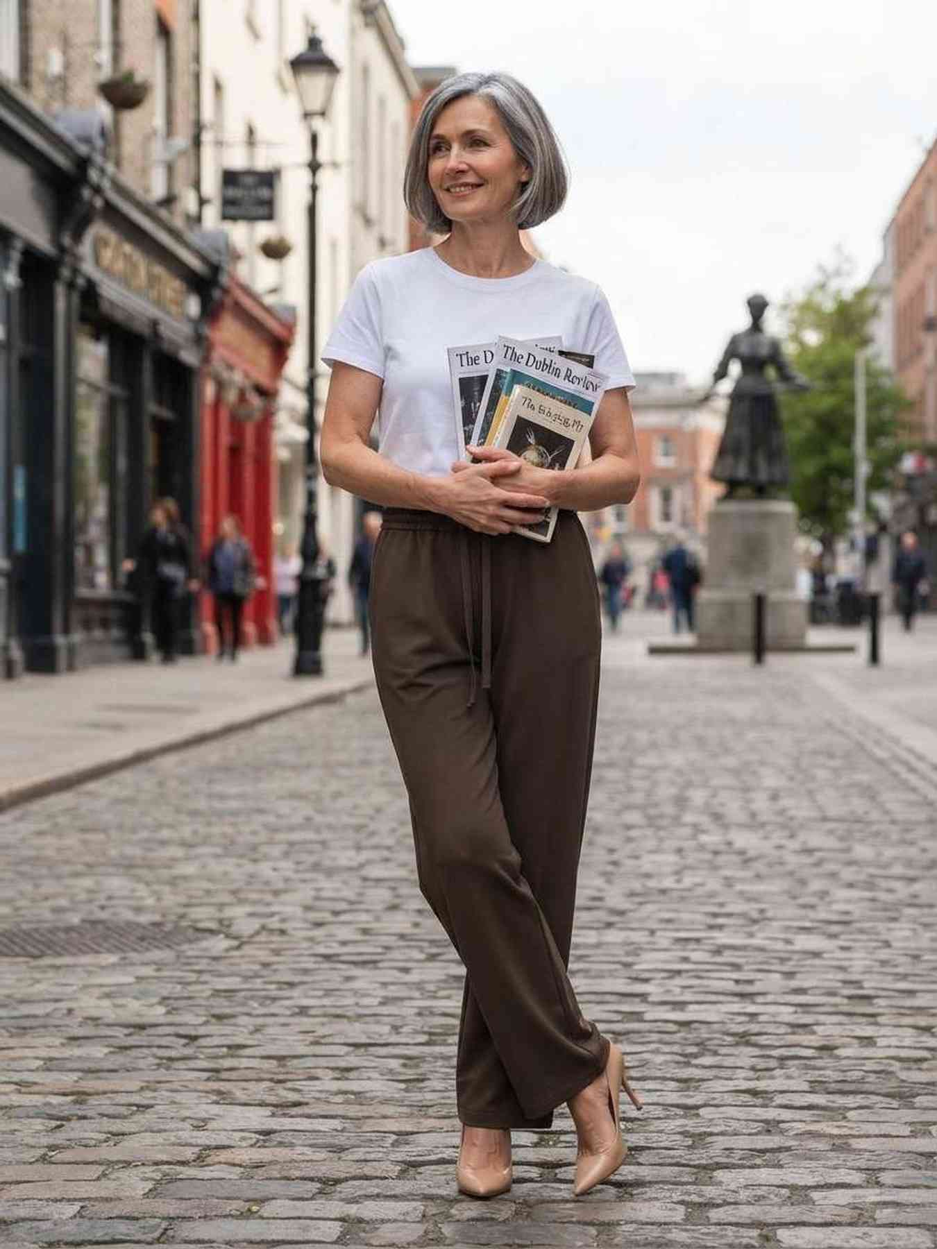 Pantalon long droit casual pour femme, usage quotidien
