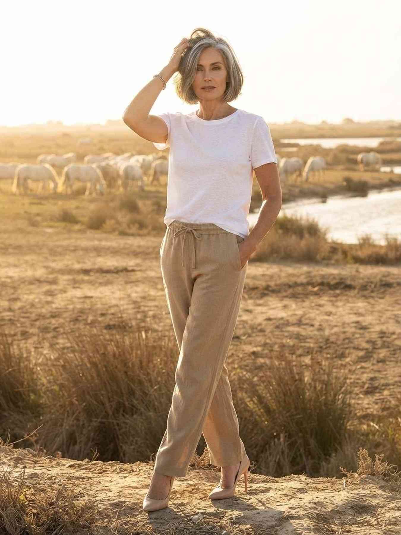 Pantalon long droit casual pour femme, usage quotidien
