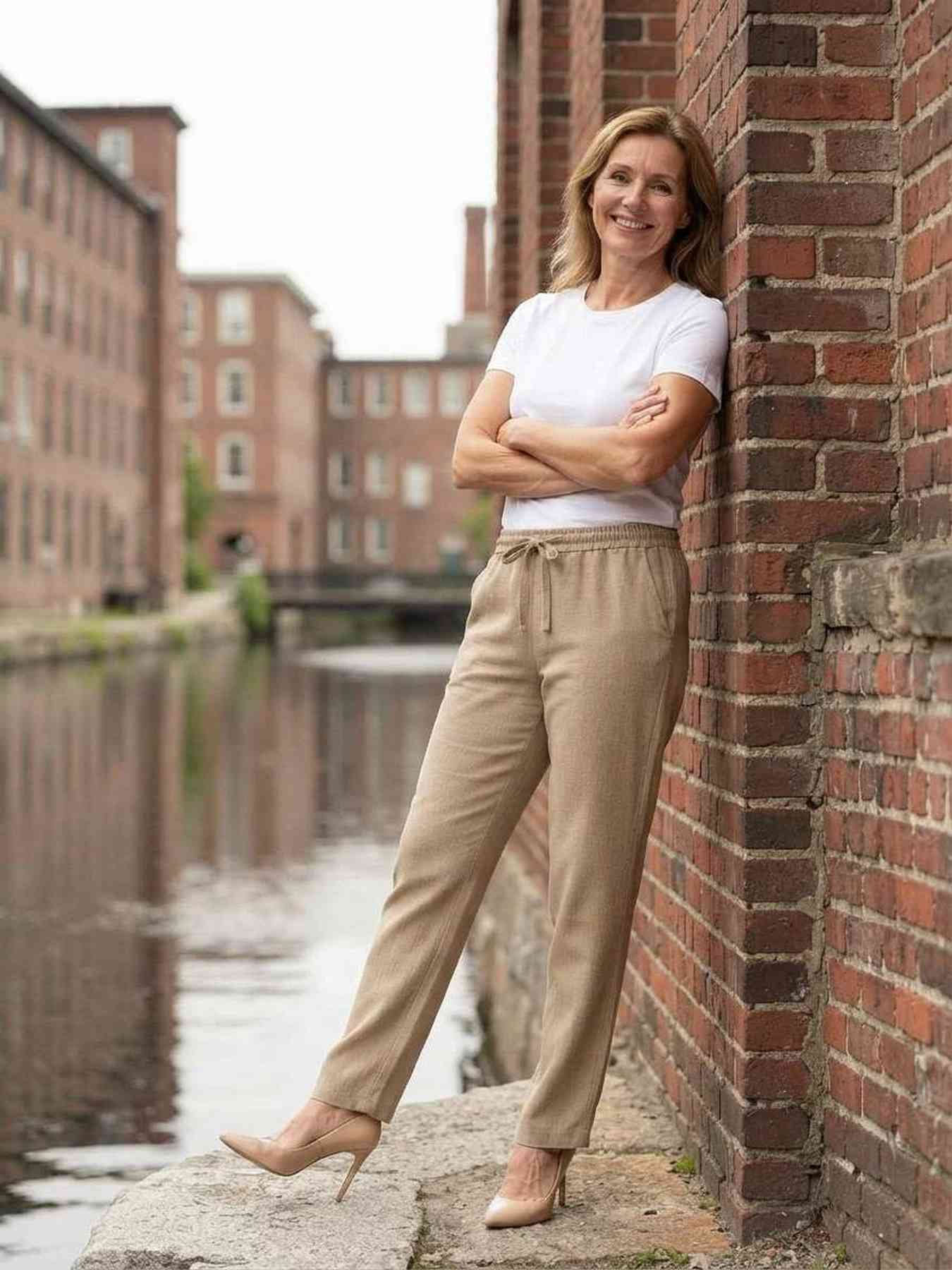 Pantalon long femme, jambe droite, casual, sports, jogging, cordon