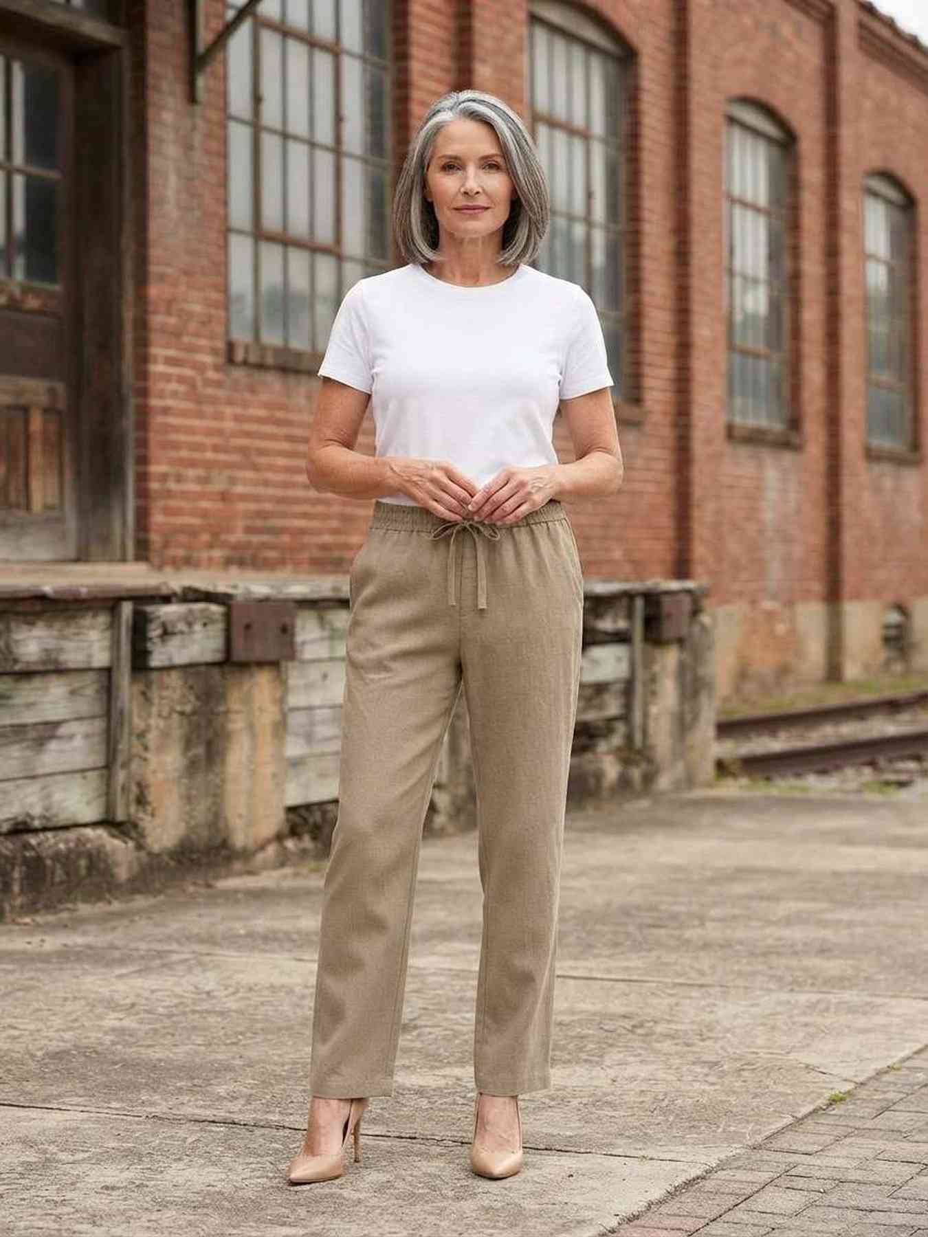 Pantalon long droit casual pour femme, usage quotidien