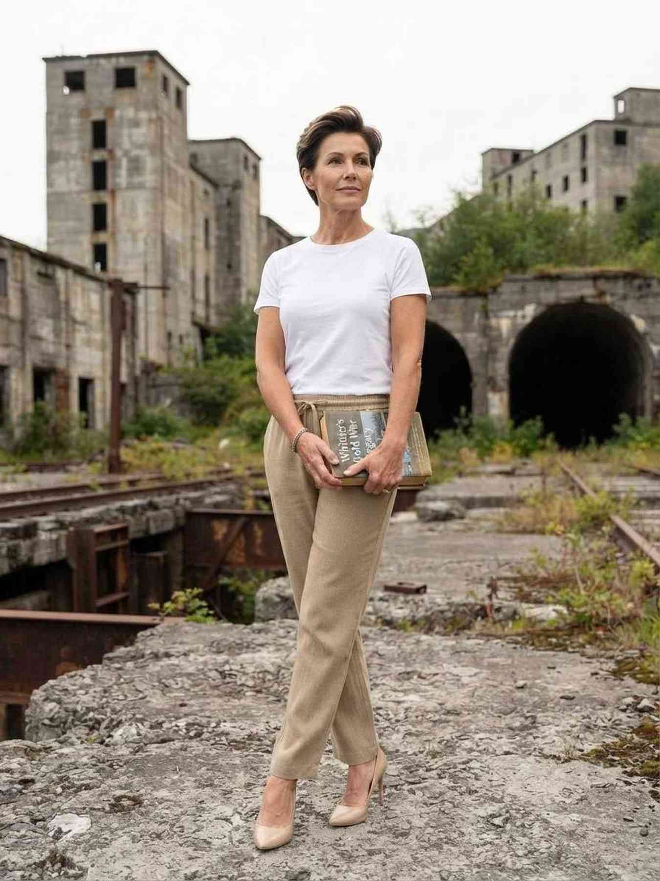 Pantalon décontracté femme, jambe droite, usage quotidien