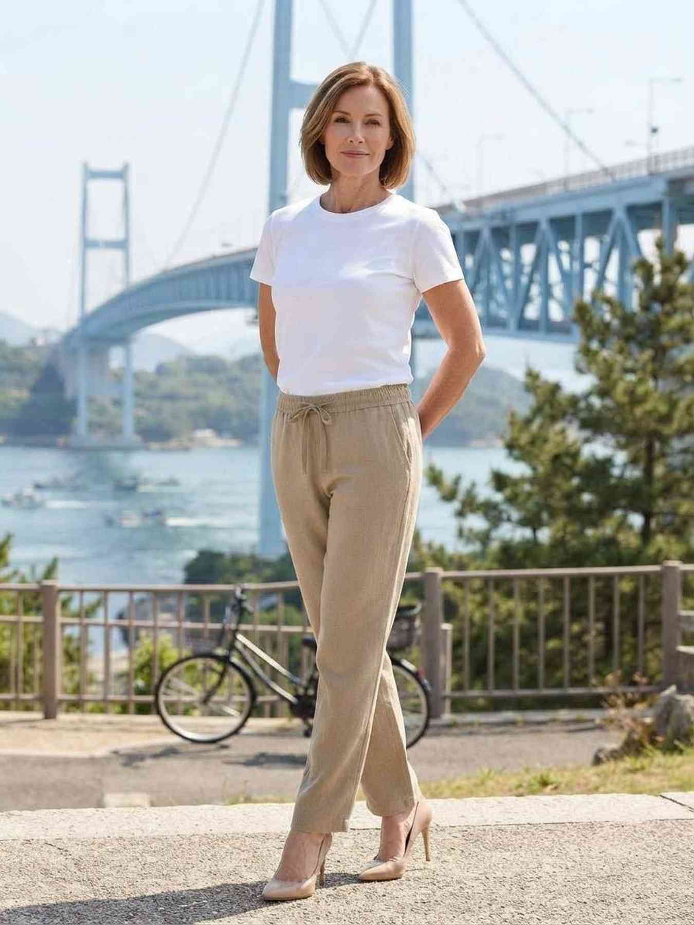 Pantalon long droit casual pour femme, usage quotidien