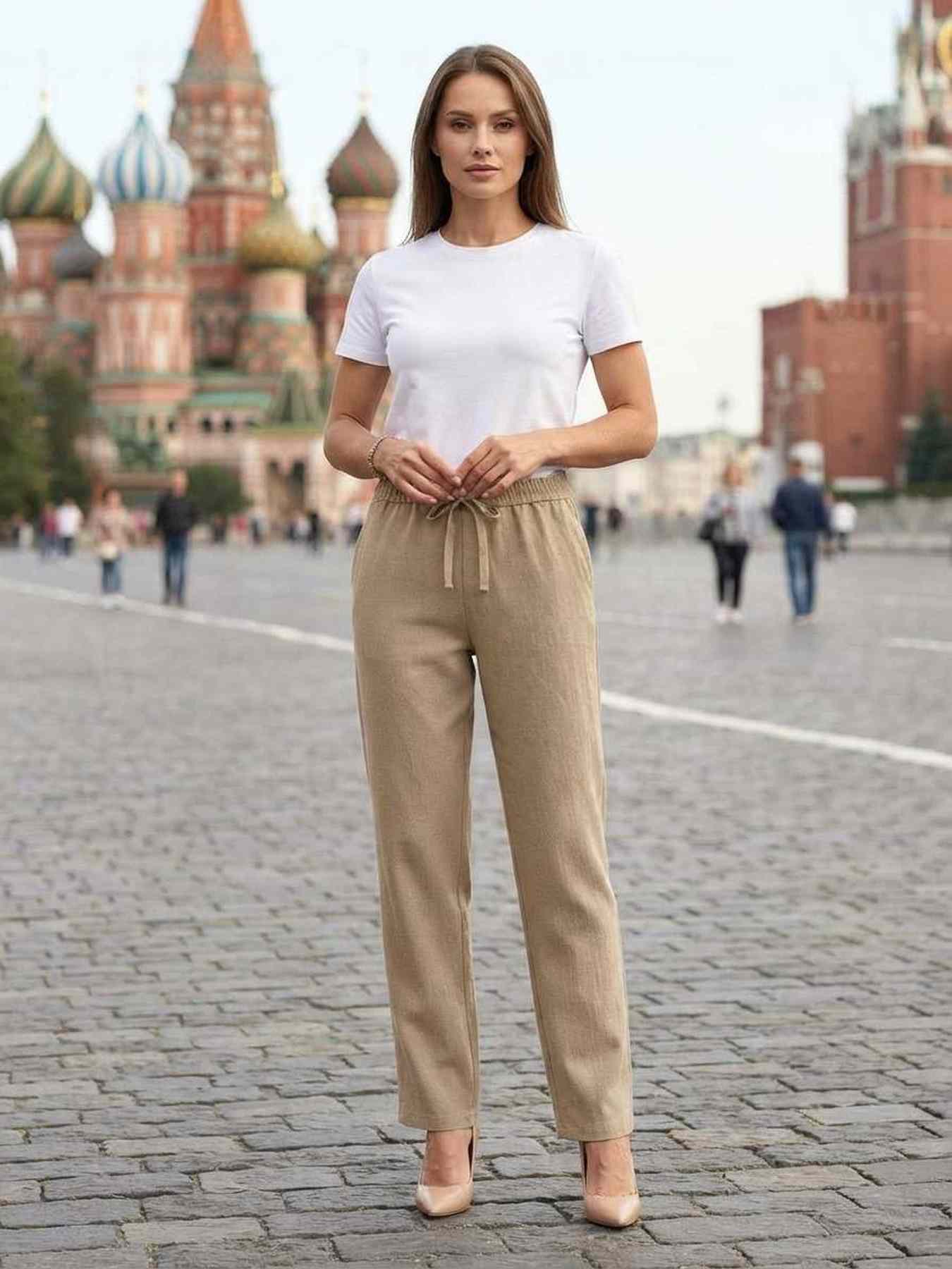 Pantalon long femme, jambe droite, casual, sports, jogging, cordon