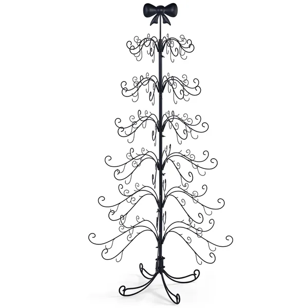 Sapin Noël noir 6 pi PVC métal