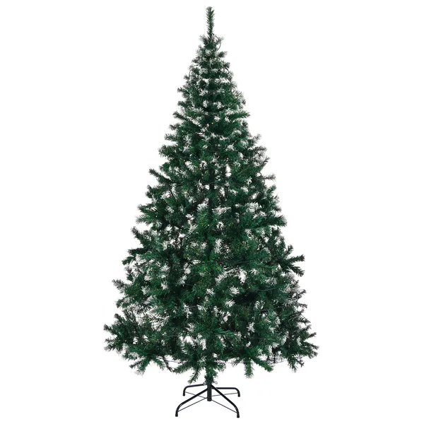 Sapin Noël 7 pi neige artificiel, 150 lumières chaudes