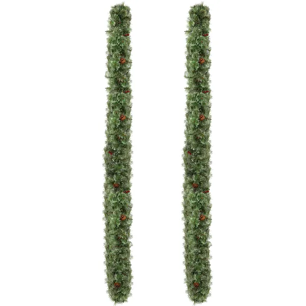 2x Guirlande Noël 9 pi pré-illuminée, 200 lumières, 440 branches
