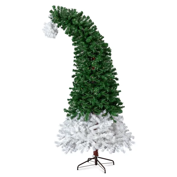 Sapin Noël 6 pi style tuque Santa, 250 lumières chaudes