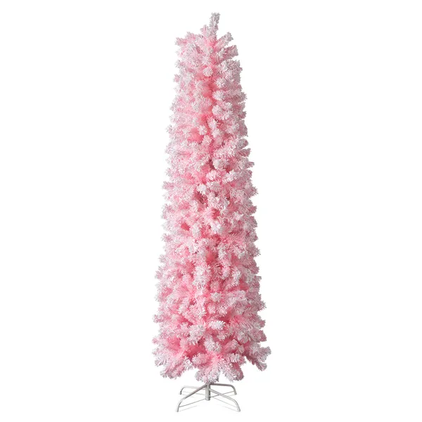 Sapin Noël 7,5pi neigeux charnière pencil rose 641 branches