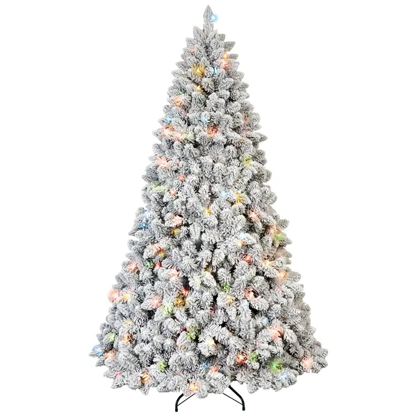 Sapin Noël artificiel 4pi, 366 branches, 150 DEL multicolore, base pliable