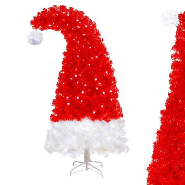 Sapin Noël artificiel 6pi LED, chapeau Père Noël, 1050 branches