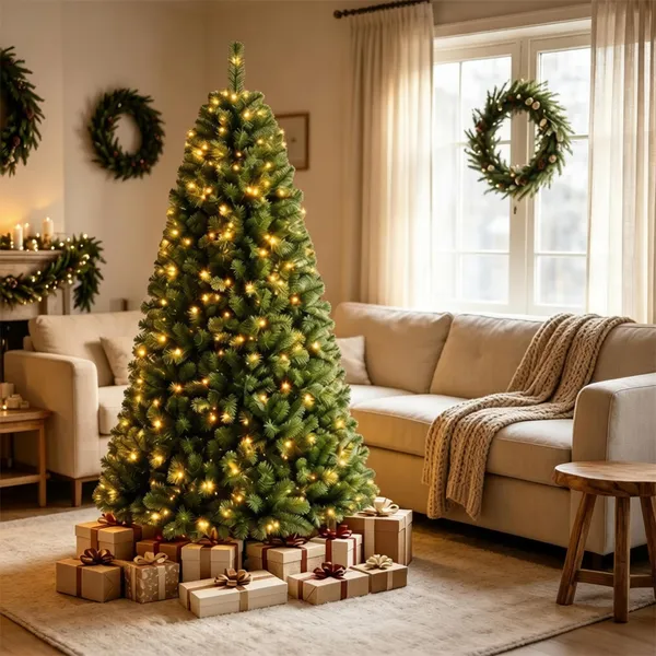 Sapin artificiel 6 pi, 350 DEL couleurs variables, 845 branches, télécommande