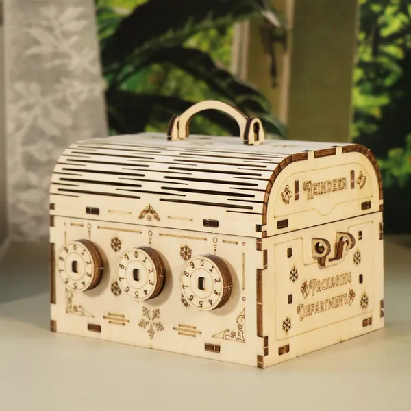 Casse-tête 3D coffre trésor bois modèle adulte