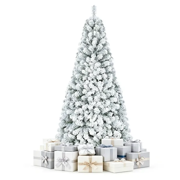 Sapin Noël artificiel 6pi 600 branches 600 lumières blanc vert