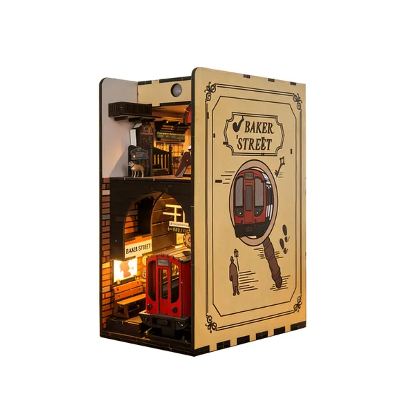 Casse-tête 3D bois Baker Street maison livres LED