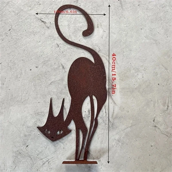 CIFbuy Chat noir gothique art métal vintage, décor Halloween Noël patio