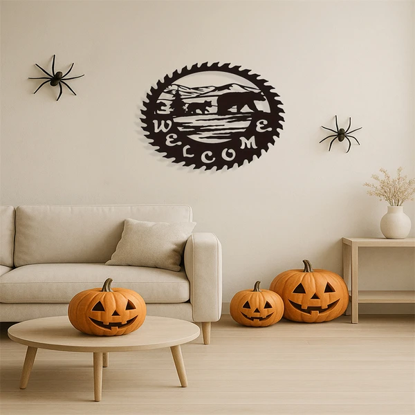 CIFbuy Sculpture ours gothique métal, statue décor maison Halloween Noël