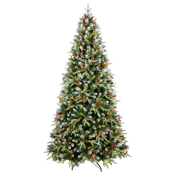 Sapin LED 7 pi, branches mixtes, cône, base pliable