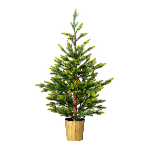 2x Sapin Noël artificiel 4pi, pot, 119 branches, vert