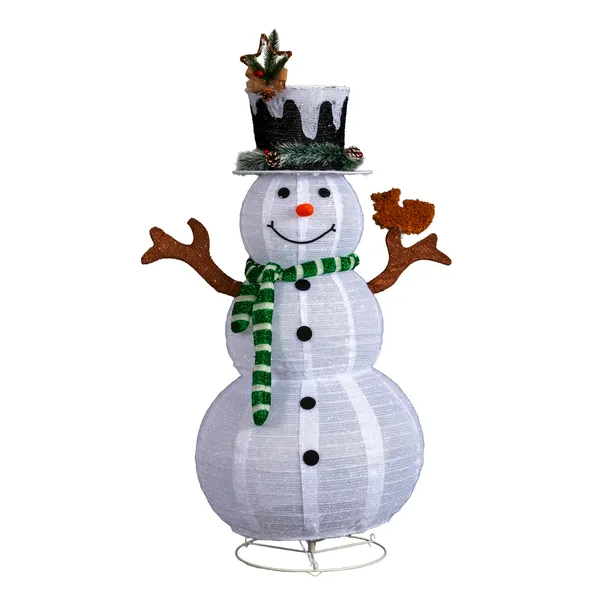 Bonhomme neige Noël 4' illuminé 120 LED blanches décor