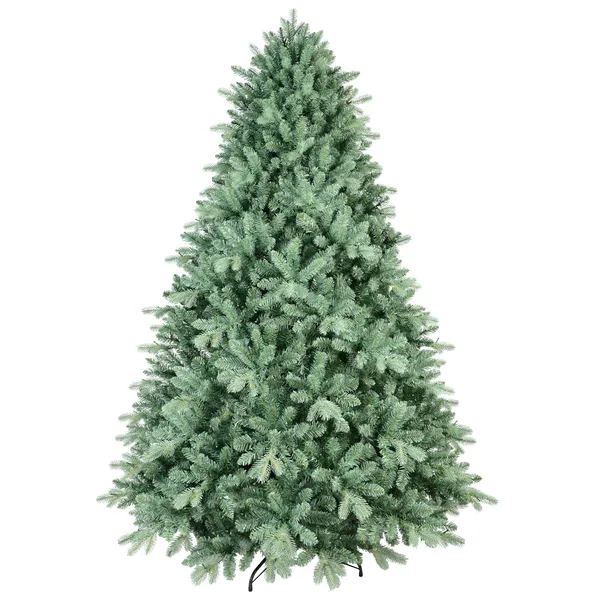 Sapin Noël artificiel 7,5 pi bleu-vert 2908 branches PE/PVC base pliable