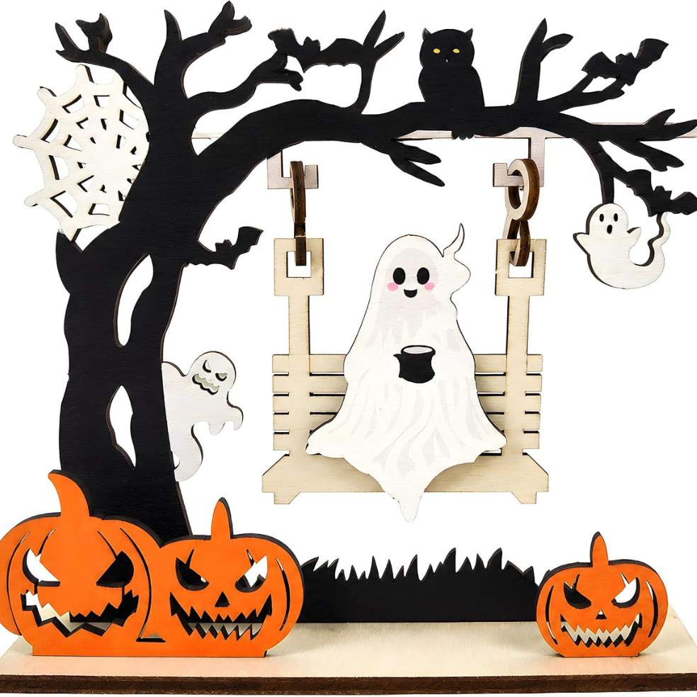 Décor table Halloween citrouille fantôme centre de table