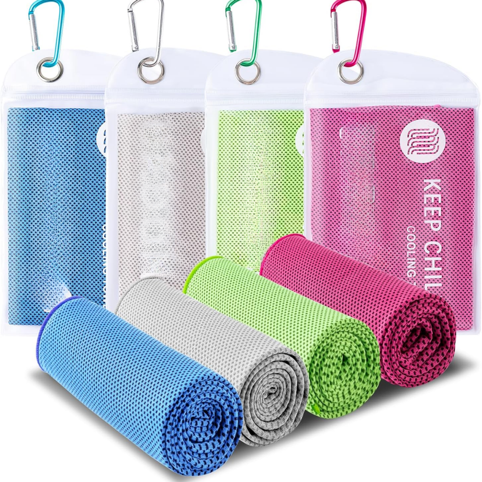 4x Serviettes refroidissantes microfibre sport