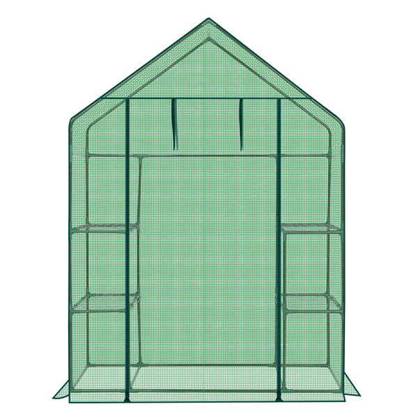 Serre marche 4 tablettes PE 56x29x77po vert