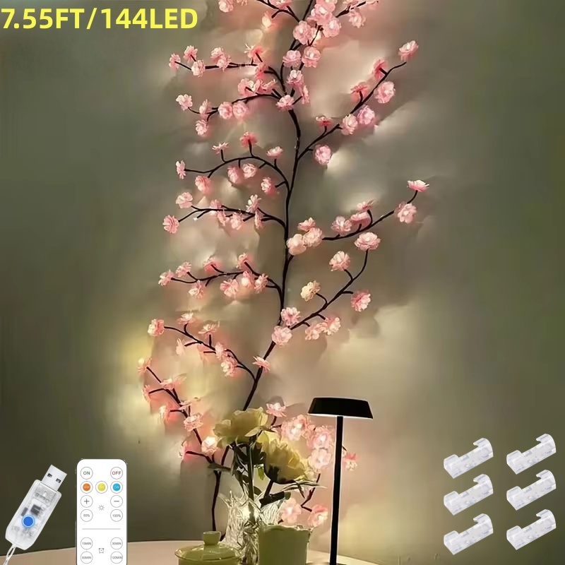 Guirlande cerisier LED 144 DEL 8 modes télécommande Noël décor