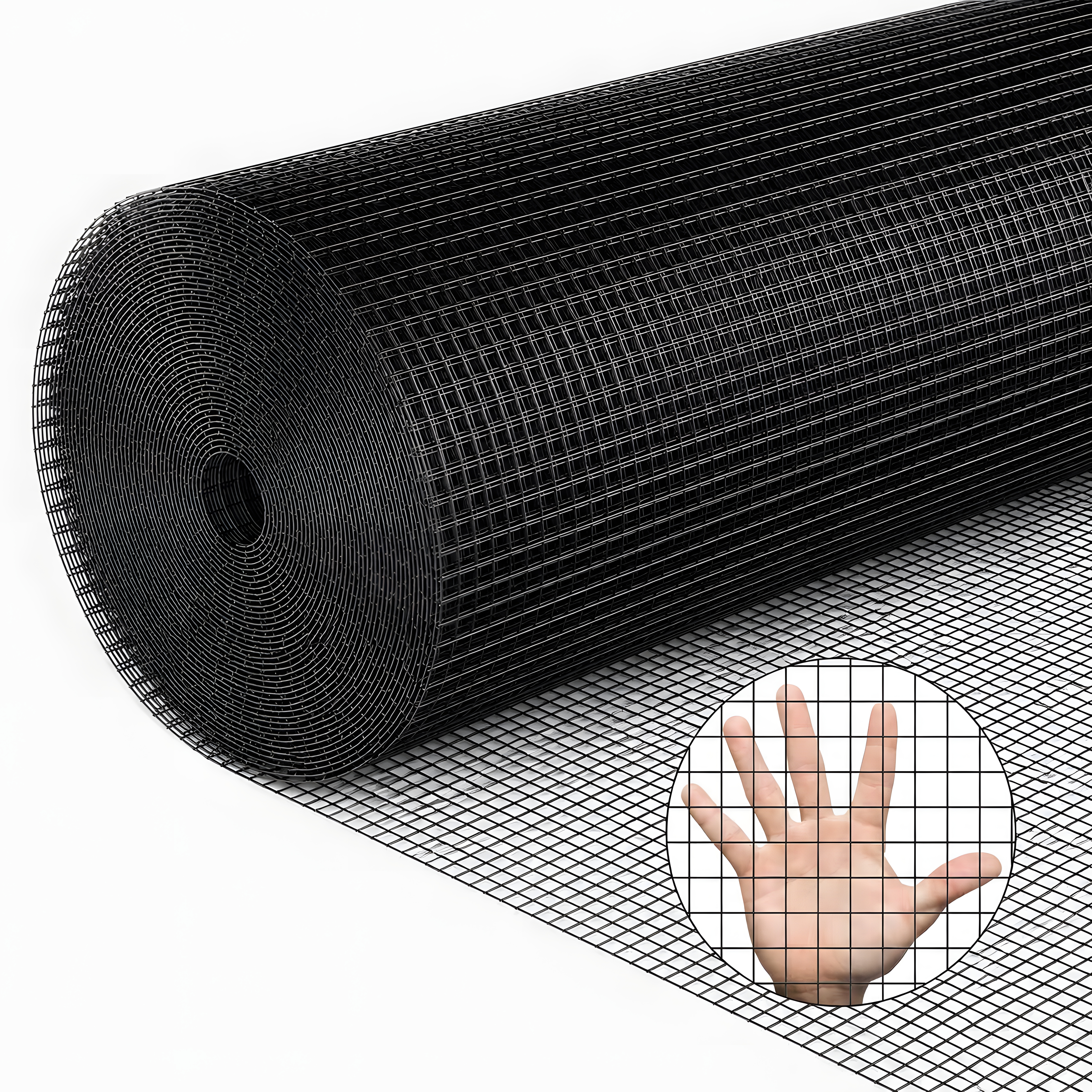 Grillage poule noir 36x100pi 1/2po mailles