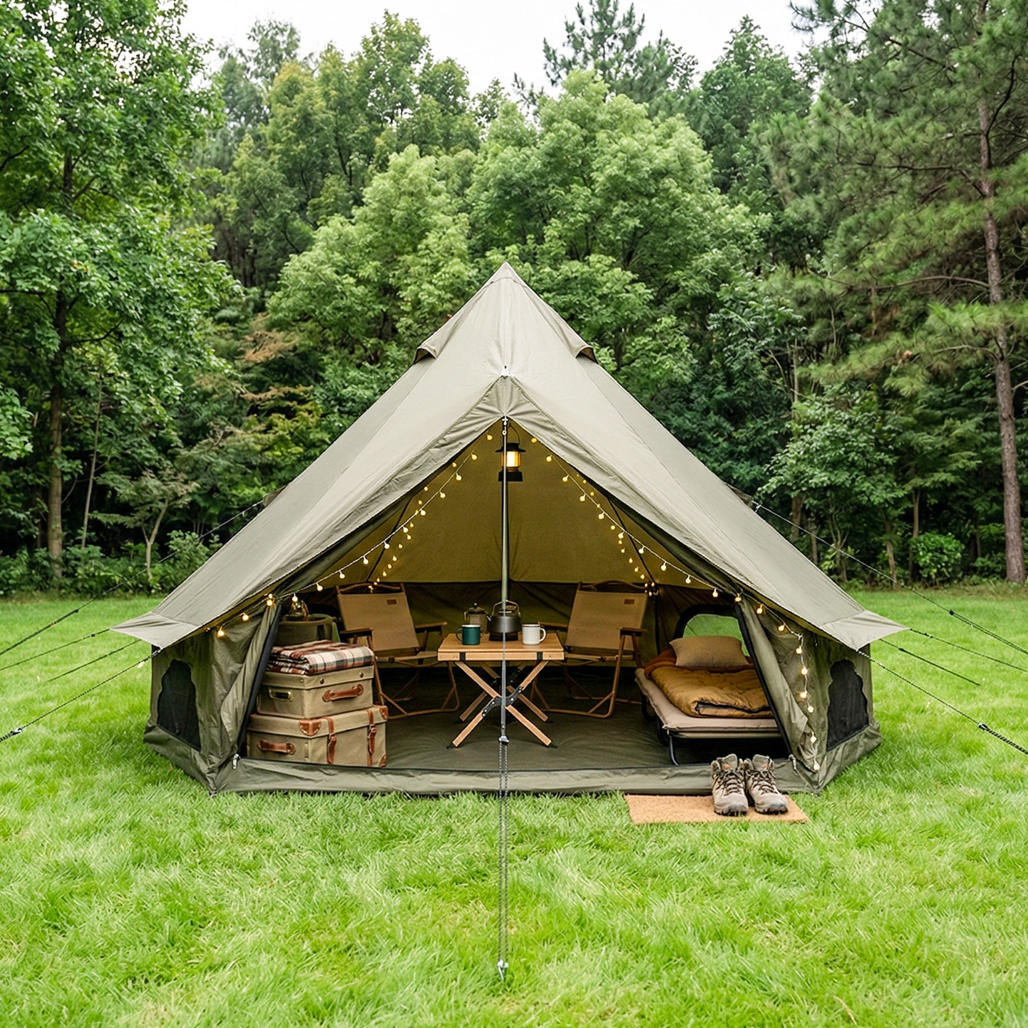 Tente glamping cloche 16,4 pi verte 10 personnes