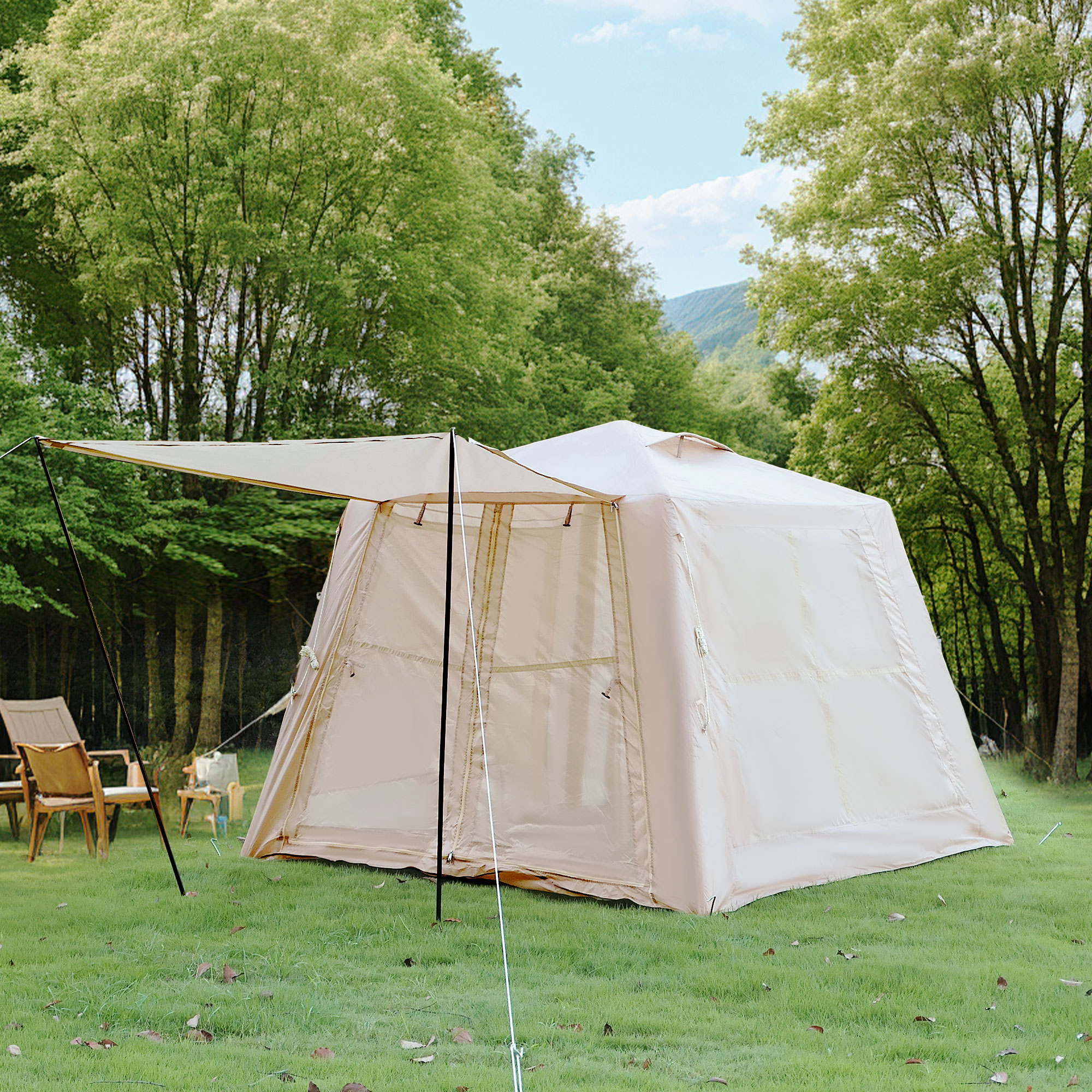 Tente gonflable camping 5.76m² 2-3 pers