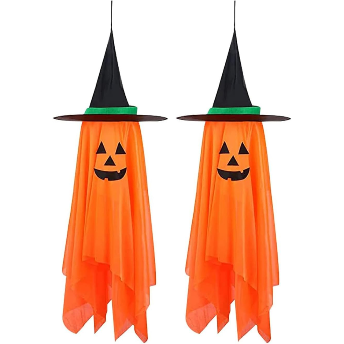 Décor Halloween Citrouilles Chapeaux sorcière 2 pcs