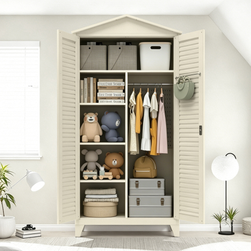Spire Armoire rangement 79,1 po beige métal