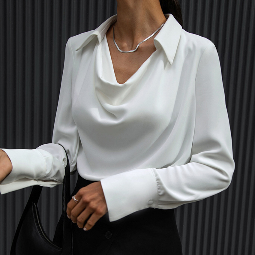 Chemise affaires col femme couleur unie