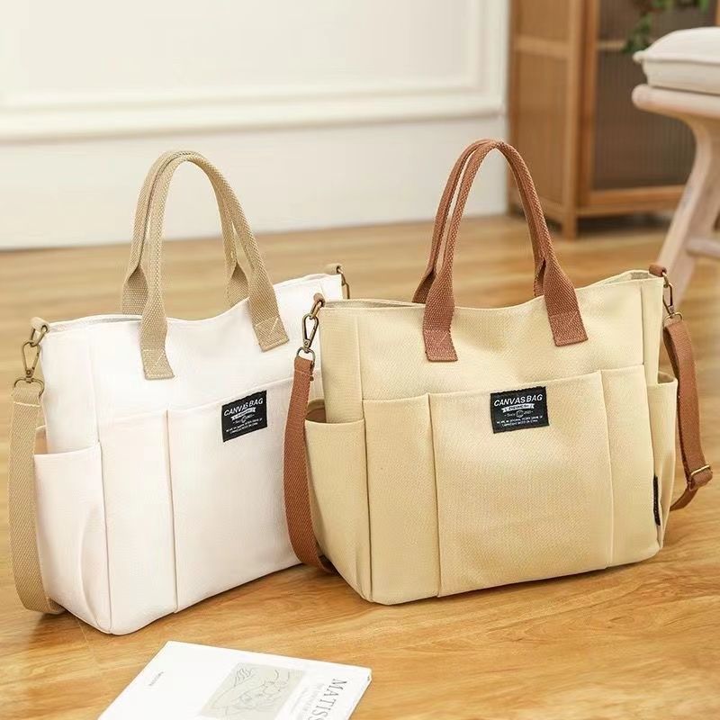 Sac toile grande capacité épaule main navette
