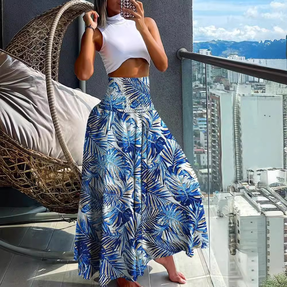 Robe ample taille haute imprimée assortie tous styles