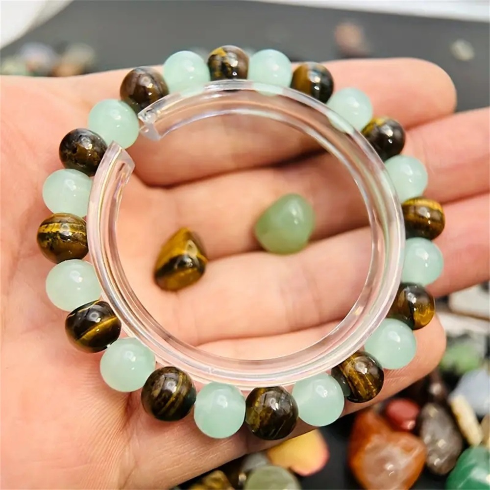 Bracelet naturel oeil de tigre aventurine verte
