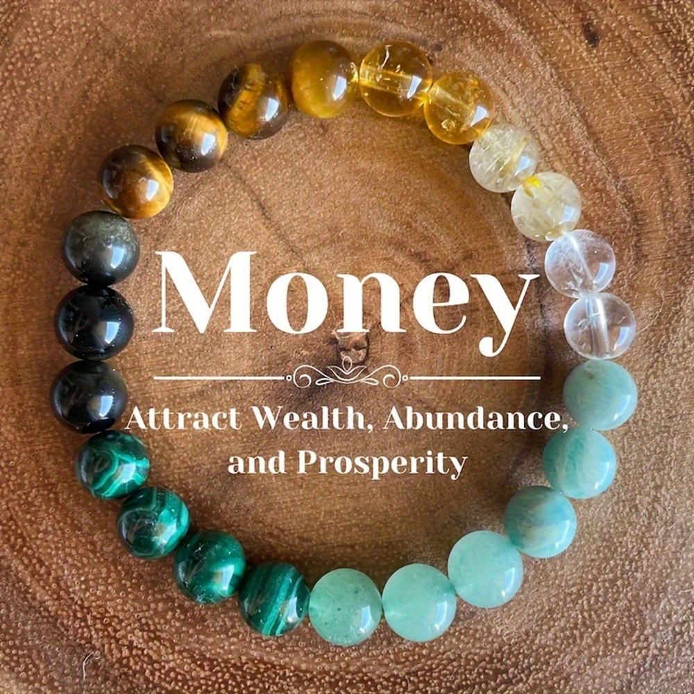 Bracelet pierre naturelle citrine malachite universel